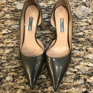 Prada forest green heels